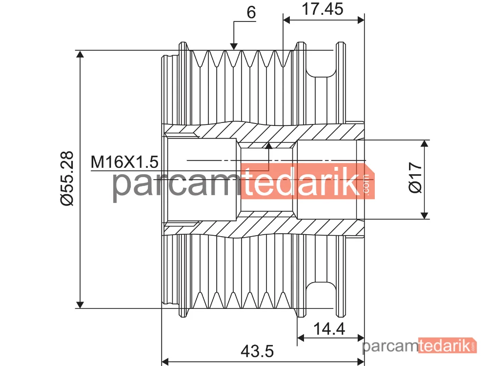 VALEO 588004 | Alternatör Kasnağı — Dacia Sandero, Renault Kangoo Express, Renault Megane II